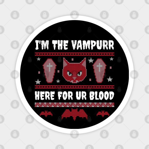 Vampurr Cat Halloween Costume Gift Magnet by schmomsen